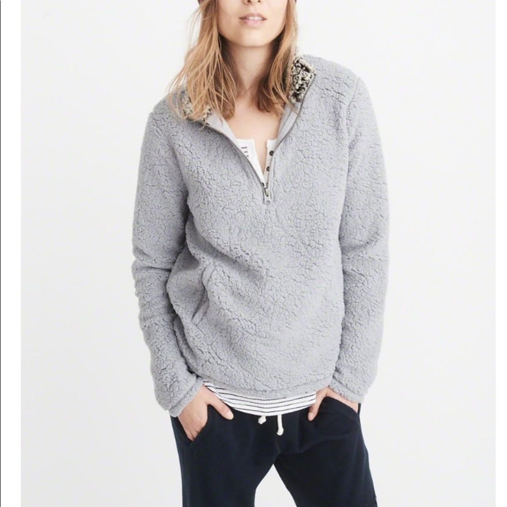 SOLD abercrombie sherpa quarter zip🍂